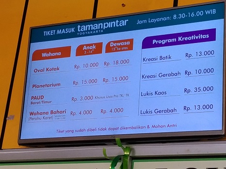 Taman Pintar Jogjakarta Diajeng Witri Harga Tiket 2