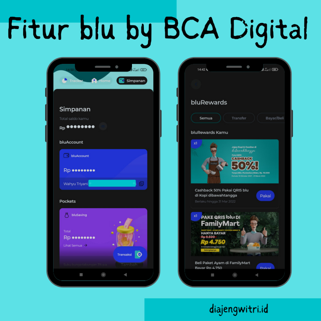 Review aplikasi blu - fitur-fitur blu by BCA Digital salah satunya bluRewards
