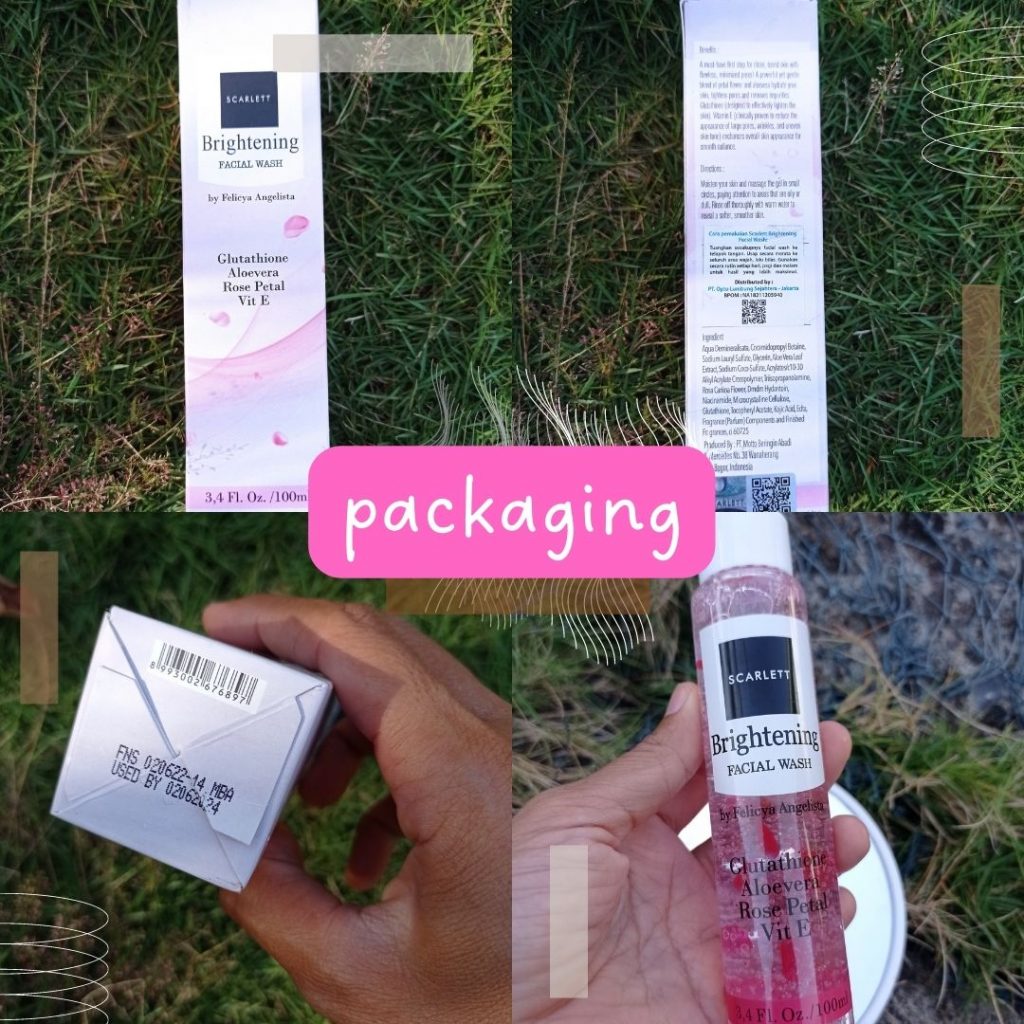 packaging kardus dan botol scarlett brightening facial wash