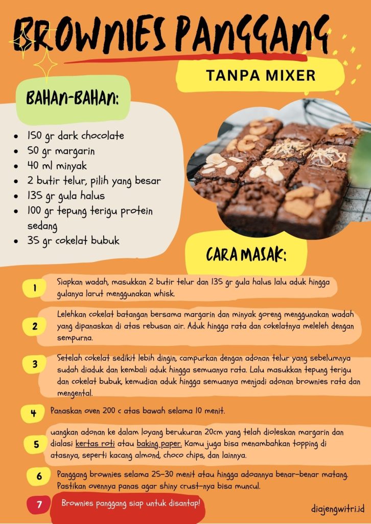 Resep Brownies Panggang Tanpa Mixer