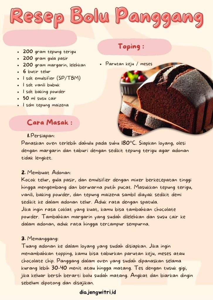 Resep Bolu Panggang